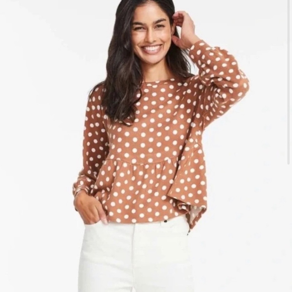 Jillian Harris x Joe Fresh polka dot peplum top